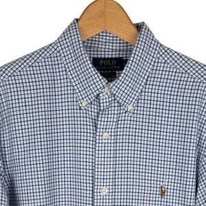Polo Ralph Lauren Tattersall Check Oxford Button Down Shirt Mens L Classic Fit